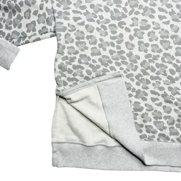 AERIE Gray Leopard Oversized Sweatshirt  - Picture 4 of 7